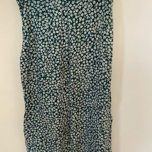 H&M Green Floral Midi Skirt